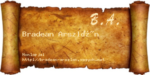 Bradean Arszlán névjegykártya